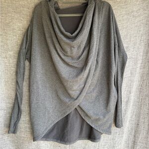 Athleta Gray Draped Sweatshirt